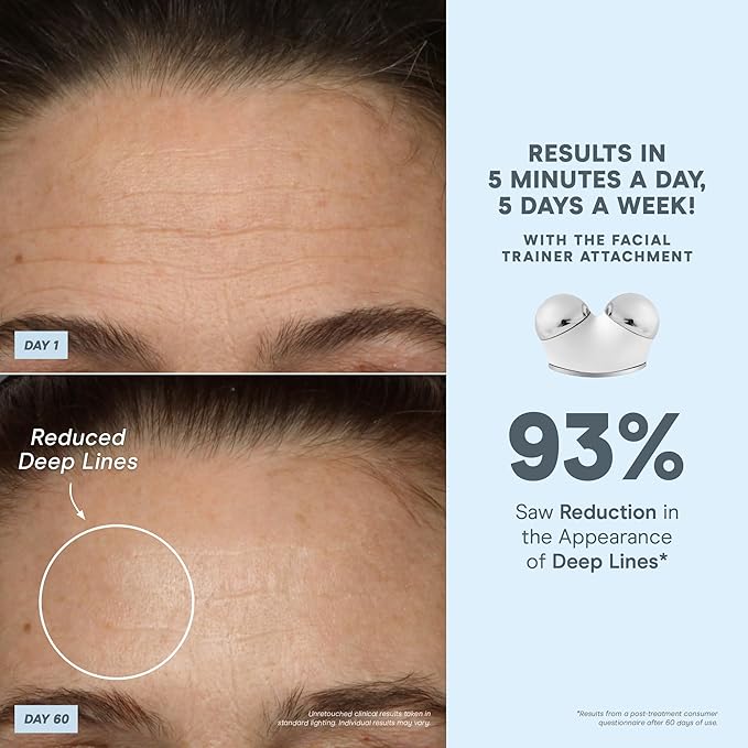 NuFACE TRINITY+ Microcurrent Facial Device + LED Red Light Wrinkle Reducer Attachment - FDA Cleared Skin Tightening Device + Microcurrent Gel Activator & Silk Creme-Ruum Studio Home