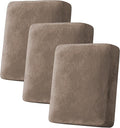H.VERSAILTEX Velvet Stretch Couch Cushion Cover Plush Cushion Slipcover for Chair Loveseat Sofa Cushion Furniture Protector Seat Cushion Sofa Cover (3 Piece Sofa Cushion Covers, Mocha)-Ruum Studio Home