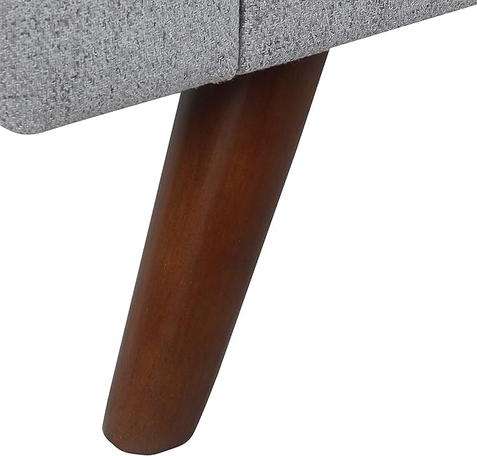 HomePop Modern Storage Bench with Wood Legs Home Décor|Bench with Storage for Living Room & Bedroom - Light Gray Woven-Ruum Studio Home
