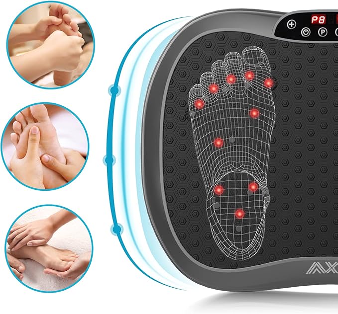AXV Vibration Plate Exercise Machine Whole Body Workout Portable Mini Vibrate Fitness Platform Lymphatic Drainage Machine for Weight Loss Shaping Toning Wellness Home Gyms Workout (Mini)-Ruum Studio Home