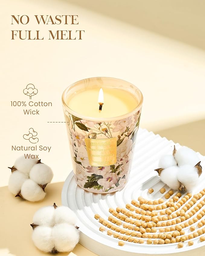 M&SENSE Amber Jasmine Scented Candle, Soy Candles 14.1oz 60H Slow Burning, Aromatherapy Stress Relief Home Fragrance Housewarming Gifts-Ruum Studio Home