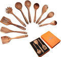 Wooden Spoons for Cooking,10 Pcs Natural Teak Wooden Cooking Utensils Wooden Kitchen Utensils Set Wooden Utensils for Cooking Wooden Spatulas for Cooking-Ruum Studio Home