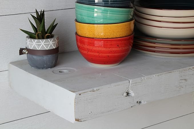 Urban Legacy Reclaimed Barn Joist Deep Floating Shelves | Deep Shelves with Low Profile Shelf Bracket with High Weight Capacity, Set of 2 (48" x 11" x 2.5", Rustic Gray)-Ruum Studio Home