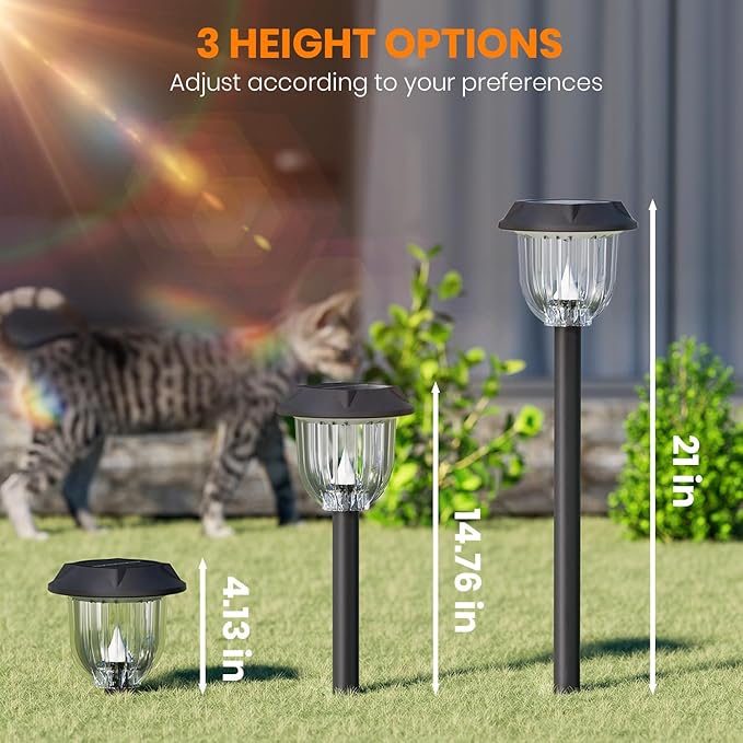 AOSEA Solar Outdoor Lights, IP 65 Waterproof Solar Powered Driveway Lights, Auto On/Off Path Landscape Lighting for Yard, Patio, Landscape, Pathway, Warm White(2 Pack)-Ruum Studio Home