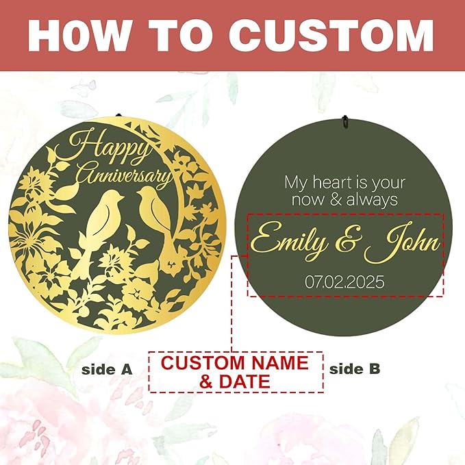 ASTARIN Happy Anniversary Wind Chimes Personalized, Deep Tone Wind Chimes for Memory Day, for Couple Friends Wife Husband, Marriage Keepsake Gift Ideas-Ruum Studio Home