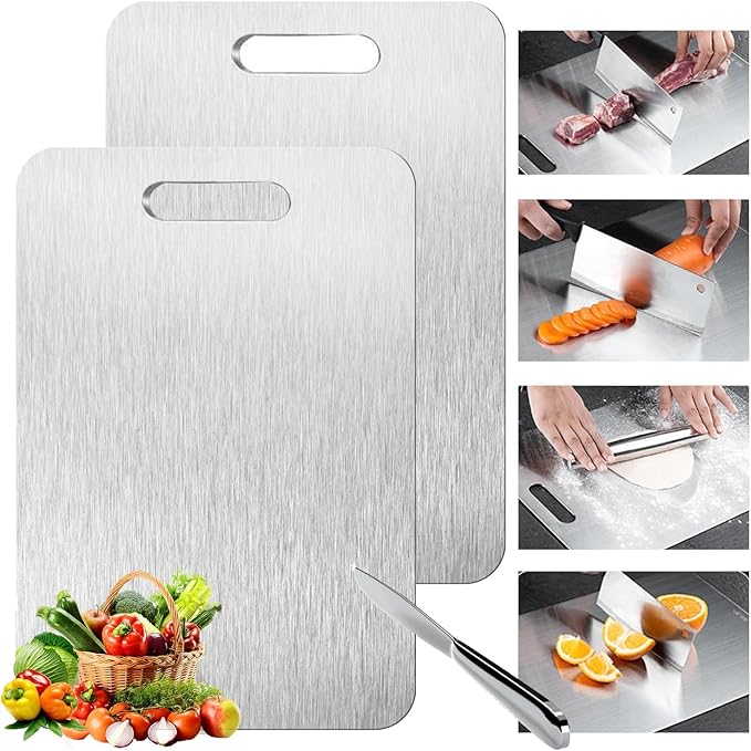 Titanium Cutting Board - 2 pack Titanium Cutting Boards for Kitchen,Double Sided Titanium Cutting Mat,Non Stick Chopping Board Easy to Clean（11.81 * 17.91in）-Ruum Studio Home
