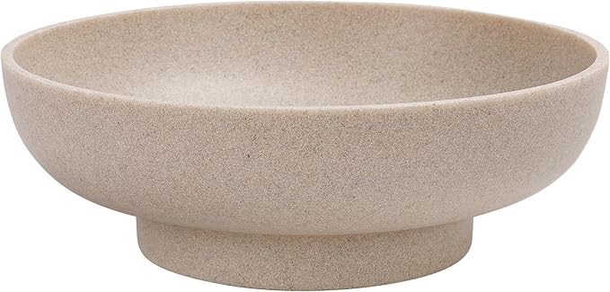 Large Decorative Bowl, Modern Handicraft Resin Bowls for Home Decor, Decorative Fruit Bowl for Kitchen Counter, Stylish Key Bowl for Entry Table, Artificial Stone Resin Beige-Ruum Studio Home