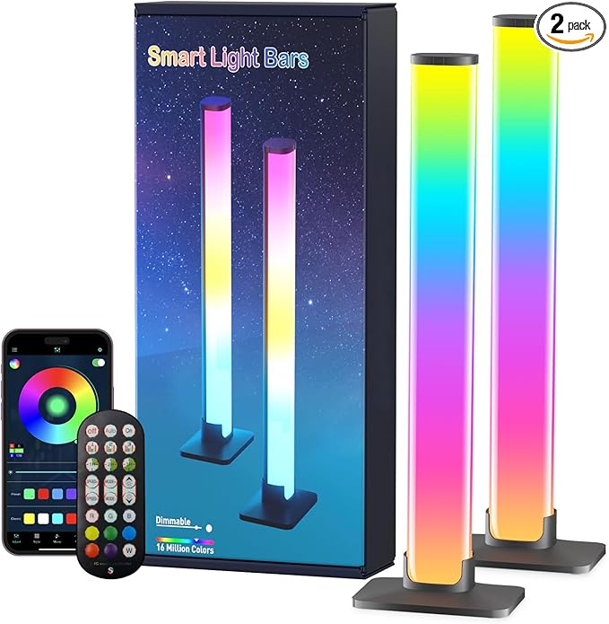 RGB Light Bar,Smart LED Light Bar for Room,16 Million Colors,Three Control Modes,Dynamic Music Sync Mode,213 Preset Modes,USB Interface（Without Adapter）-Ruum Studio Home