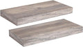 HOOBRO Floating Shelves for Wall, Wall Mounted Shelf Set of 2, 15.7" Hanging Shelf with Invisible Brackets, for Wall in Bathroom, Bedroom, Toilet, Kitchen, Living Room, Office, Greige BG40BJ01-Ruum Studio Home