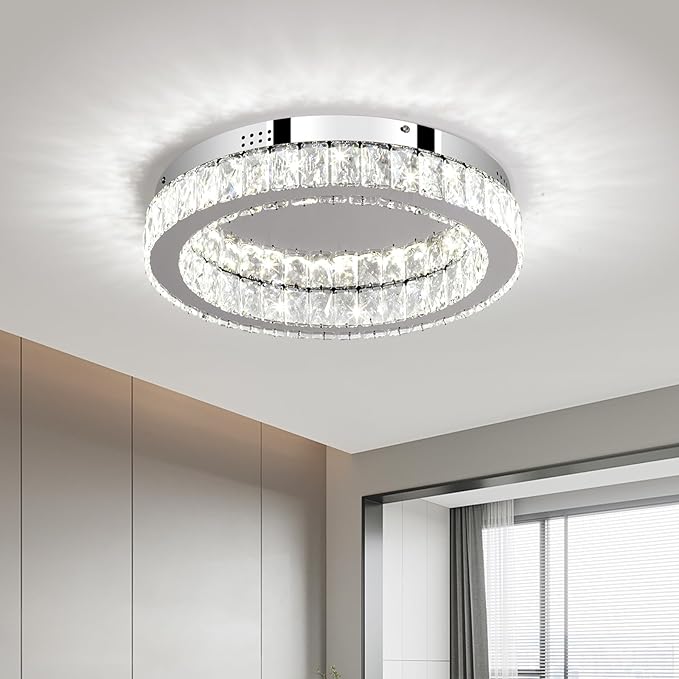 Buccleuch Modern Crystal Chandelier LED Flush Mount Pendant Lighting Mini Ceiling Light Fixture for Living Room Bedroom Hallway Staircase Bar Kitchen-Ruum Studio Home