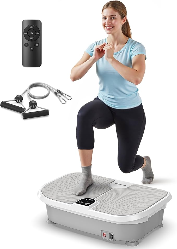 FEIERDUN Vibration Plate Exercise Machine, 400 LBS Capacity Vibration Plate for Lymphatic Drainage, Max Space for Whole-Body Workout & Relaxation at Home-Ruum Studio Home