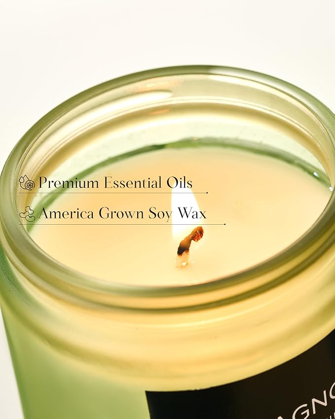 M&SENSE Magnolia Jasmine Scented Candle, 7.05oz 50 Hours Long Lasting Clean Non Toxic All Natural Soy Wax Candle for Relaxing & Stress Relief, 2 Wick Spring Fragrance Gifts for Home Decor-Ruum Studio Home