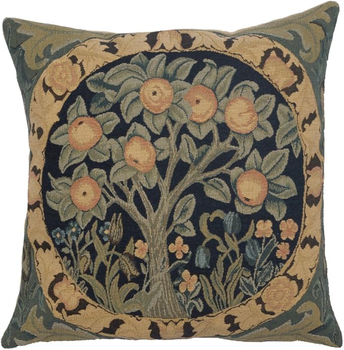 Charlotte Home Furnishings Throw Pillow Covers, Decorative Boho Pillow Covers for Couch, Living Room, Orange Tree Square Cushion Cases 14x14 in, European Cotton Jacquard Woven for Cozy Bedroom Decor-Ruum Studio Home