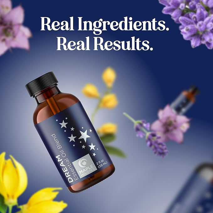 Sleep Essential Oil Blend for Diffuser - Dream Essential Oils for Diffusers Aromatherapy and Relaxation with Clary Sage Ylang-Ylang Roman Chamomile and Lavender for Sleep Time Support (2 Fl Oz)-Ruum Studio Home