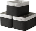 TheWarmHome Storage Basket for Gifts Empty - Large Cubes 3 Pack 15.8x11.8x11.8 inch Storage Bins for Organizing Book Cloth Bathroom Toy (White & Black)-Ruum Studio Home