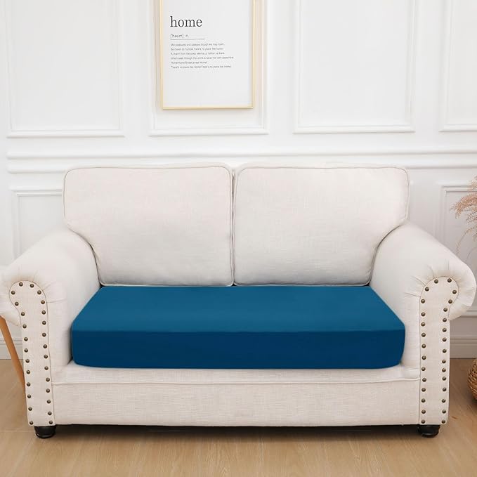 hyha Waterproof Couch Cushion Covers, Stretch Sofa Couch Seat Slipcover for Dog Washable, Non-Slip Waterproof Outdoor Cushion Covers for Patio Furniture Replacement (1 Piece for Medium, Deep Teal)-Ruum Studio Home