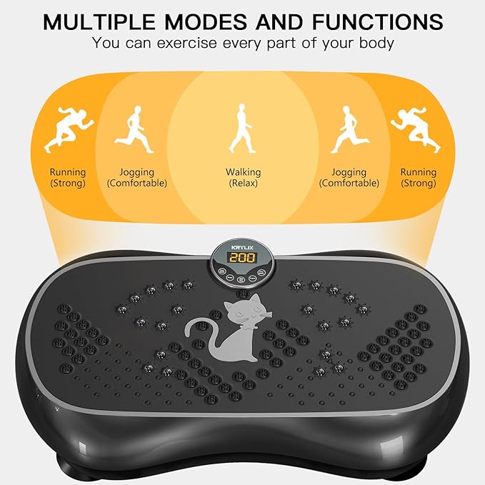KRYLIX Vibration Plate Machine Exercise Platform for Whole Body Vibration Workout Weight Loss Lymphatic Drainage Fitness Platform Exercise Machine Vibrating Platform for Women Men-Ruum Studio Home
