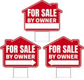 3PC For Sale By Owner Sign with Stakes, 17 Inches by 13 Inches - Double Sided Signs - Corrugated Plastic - FSBO Yard Sign for Home House Real Estate-Ruum Studio Home