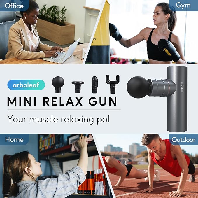 arboleaf Massage Gun Deep Tissue, Full-Metal Electric Portable Hand Held Massager Gun with Case for Back, Body Sore Muscles, Pain Relief, Gifts for Dad, Office, Home, Athletes-Ruum Studio Home