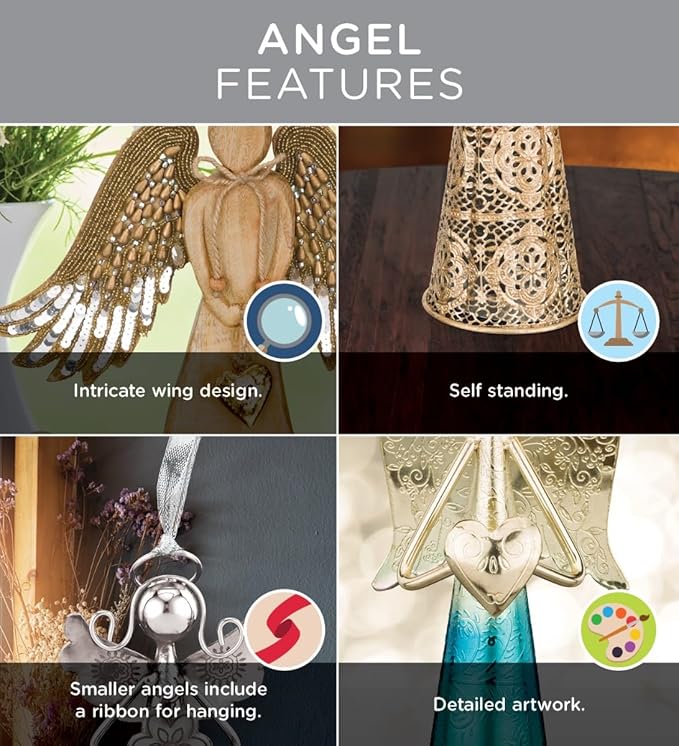 Regal Art & Gift Angel Statue - Metal Indoor/Outdoor Garden Statue Deals, Elegant Garden Decor, Beautiful Gifts for Women, Exquisite Angel Statues for Garden, 16-Inch, Black/Gold-Ruum Studio Home