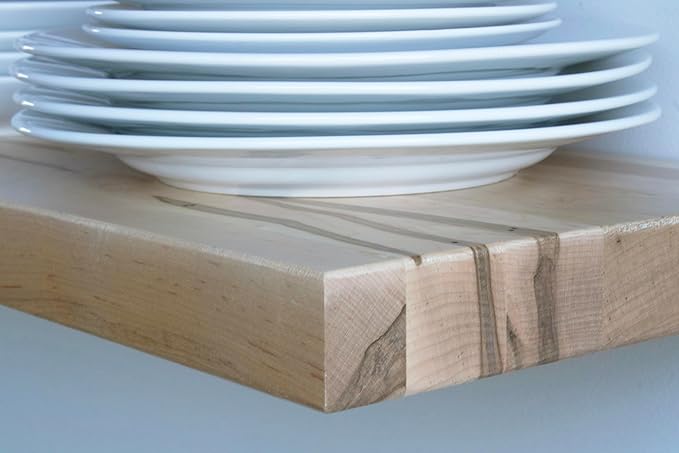 Urban Legacy Deep Floating Shelves | Wormy Maple with Furniture Grade Clear Coat | Low Profile Brackets | Set of 2 (48" x 11" x 2")-Ruum Studio Home