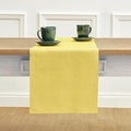 Solino Home Linen Sunshine Yellow Table Runner 60 Inches - 100% Pure Linen Farmhouse Short Table Runner 14 x 60 Inch Ideal for Dresser and Coffee Tables - Fete-Ruum Studio Home