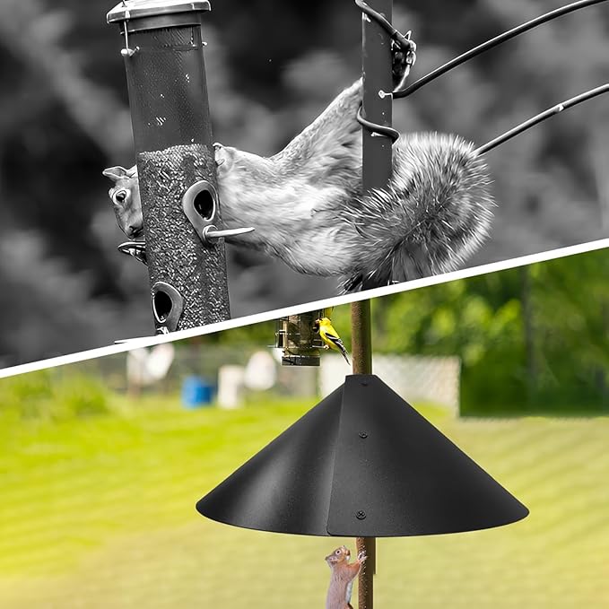 2 Pack Squirrel Baffle for Bird Feeder Pole，Keeps Squirrels Away from Bird Feeder Rods, (19 inch)-Ruum Studio Home