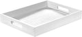 Wood Serving Tray with Handles, Home Decorative Wooden Rectangle Ottoman Decor Platter Vanity Tray for Breakfast Dinner Drinks Kitchen Dining Living Bathroom Restaurants White-Ruum Studio Home