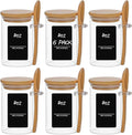 ComSaf Spice Jars with Spoon 8 oz 6Pack, Small Spice Containers Starter Set, Glass Seasoning Jars with Labels, Round Seasoning Containers for Salt, Pepper, Chili Powder, Sugar, Loose Tea Storage-Ruum Studio Home