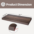 LaVie Home Floating Shelves, 24 Inch Wall Shelf Set of 2, Hanging Shelf with Invisible Brackets, Wall Decor for Bathroom, Bedroom, Living Room, Kitchen Storage, Rustic Brown-Ruum Studio Home