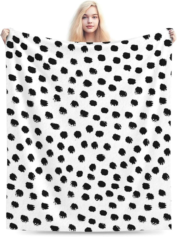 HGOD DESIGNS Polka DotsBlanket, Super Soft Brush Strokes Dots Throw Blanket 50"x60" Blanket for Bed Couch Chair Fall Winter Camping Living Room Office-Ruum Studio Home