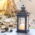 DECORKEY Lanterns Decorative Indoor&Outdoor, 14.4'' Large Black Square Hanging Lanterns, Vintage Metal Candle Holder for Outdoor Patio Front Door Porch Wedding Party Decor-Ruum Studio Home