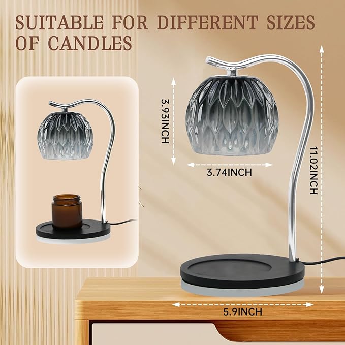 GEEZO Fragrance Candle Warmer Lamp，Electric Candle Warmer with Timer & Dimmer，Mom Christmas Birthday Gifts for Women, House Warming Gifts New Home Bedroom Decor-Ruum Studio Home