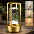Portable Table Lamp for Outdoor Indoor: Cordless Rechargeable Desk Lamp with 3 Color Stepless Dimmable - Metal Battery Operated Small Lantern Light for Restaurant/Bedroom/Bar/Coffee Shop/Camping-Ruum Studio Home