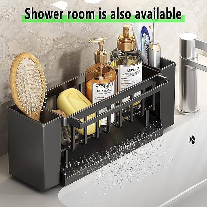 Utensil Holder, 3 Compartments Utensil Drying Rack, Dish Drainer for Kitchen Counter,Kitchen Utensils Holder with Towel Bar,Self-Draining Tray Design(White)-Ruum Studio Home