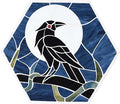 Bieye MSS004 Tiffany Style Stained Glass Mosaic Decorative Stepping Stone for Garden Decor (Raven, 13" Hexagonal)-Ruum Studio Home