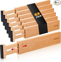 Fabsome Drawer Divider 6 Pack, Bamboo Dresser Organizers for Clothes Socks Underwear Baby Clothing, Wooden Separators for Nursery Organization Adjustable from 12.5'' to 17'' with Soft Foam Ends-Ruum Studio Home
