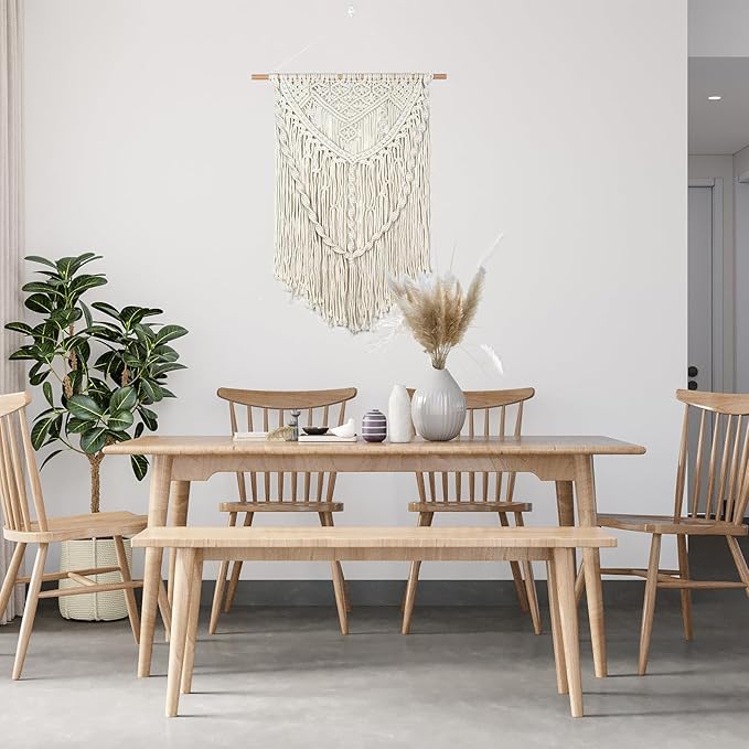 JONKASIPA Macrame Wall Hanging - Bohemian Handmade Woven Tassel Tapestry Chic Lace Hanging Home Decor,Macrame Wall Decor for Bedroom,Living Room or Apartment(White)-Ruum Studio Home