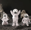3 Pcs Silver White Astronaut Statues Set, Spaceman Sculpture Figurines Home Ornament Cake Toppers Gift-Ruum Studio Home