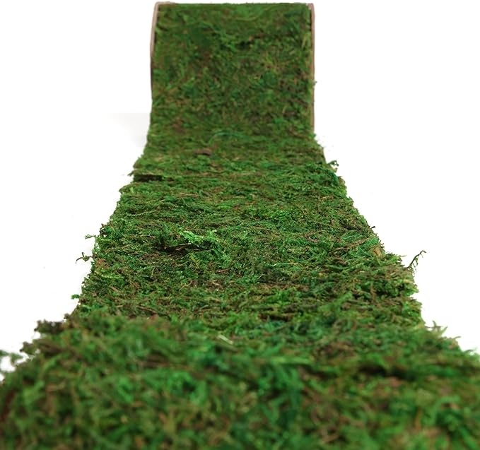 Moss Roll, Dried Moss for Crafts, Moss Table Runner for Fairy Gardens, Wedding Woodland Decor, Preserved Moss Mat for Table Decoration (4" W x 48" L)-Ruum Studio Home