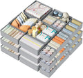 DIMJ Drawer Organizer Clothes 24 Pack - Foldable Baby Organizers and Storage & Dresser Organizer for Bedroom, Closet - Nursery Organization Dresser Dividers for underwear, Sock,Bra, Belt, Tie, Gray-Ruum Studio Home