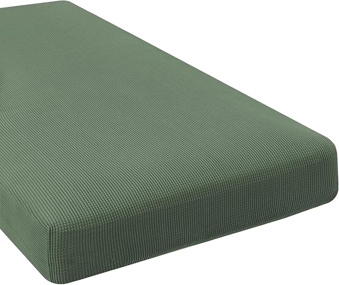 H.VERSAILTEX Super Stretch Individual Chaise Cover Sectional Couch Covers for L Shaped Sofa Both Left/Right Featuring Thick Jacquard Textured Twill Fabric (1 Piece Chaise Cover, Loden Frost)-Ruum Studio Home