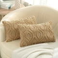 decorUhome Throw Pillow Covers 12x20 Inch Set of 2, Soft Plush Decorative Faux Fur Light Brown Solid Couch Pillow Covers, Accent Farmhouse Neutral Lumbar Euro Pillow Cases for Sofa Bed Living Room-Ruum Studio Home