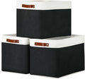 DULLEMELO Large Storage Baskets Fabric Storage Bins, Canvas Storage Basket for Shelf Toys, Decorative Large Storage Bins with Handle for Baby Gift(White&Black)-Ruum Studio Home