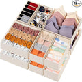 12 Pack Baby Clothes Organizer for Nursery, 116 Cells Fabric Foldable Dresser Closet Organizers and Storage Bins for Clothing, Women Men Underwear Socks, Bra, Ties, Scarf, Belt, Hair Accessories-Ruum Studio Home