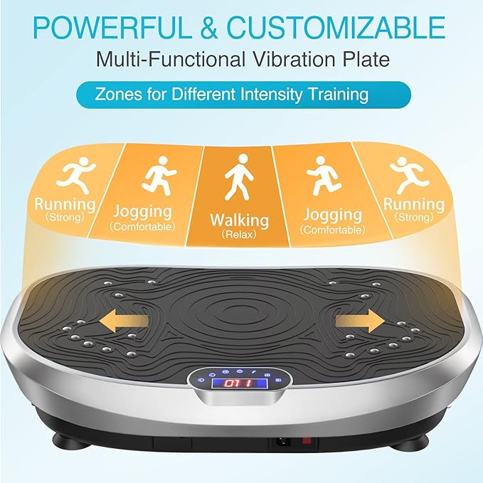 AXV Vibration Plate Exercise Machine Whole Body Workout Power Vibrate Fitness Platform Vibrating Machine Exercise Board for Weight Loss Shaping Toning Wellness Home Gyms Workout-Ruum Studio Home