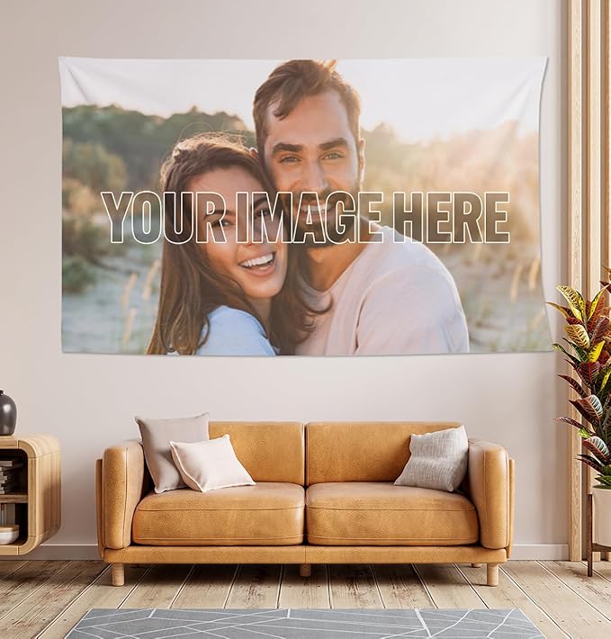 Personalized Custom Tapestry - Ships Next Business Day, Made in USA - Upload Your Own Image for a Unique Wall Hanging Backdrop, Perfect for Home & Living Room Decor, Bedroom Wall Art (60x90)-Ruum Studio Home