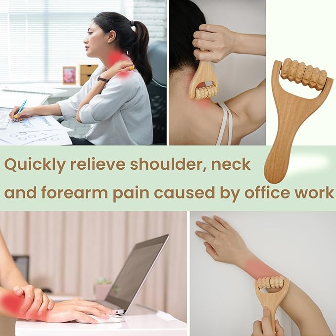 3Pcs Wooden Massage Tools，Lymphatic Drainage Massager ，Maderoterapia Kit for Deep Tissue，Muscle Pain Relief, Anti-Cellulite，Body Sculpting & Shaping，Foot Roller for Plantar Fasciitis-Ruum Studio Home
