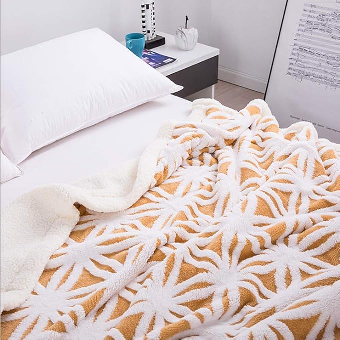 UKELER Yellow Sherpa Fleece Blanket Ultra Plush Lightweight Throw Blankets Cozy Soft Luxury Blanket for Couch Bed 60'' x 50''-Ruum Studio Home