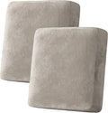 H.VERSAILTEX Velvet Stretch Couch Cushion Cover Plush Cushion Slipcover for Loveseat Cushion Furniture Protector Seat Cushion Sofa Cover (2 Piece Medium Sofa Cushion Covers, Oatmeal)-Ruum Studio Home